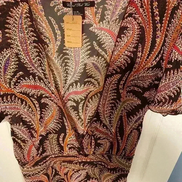 Central Park West Womens Silk Mini Drop Waist Deep V Neck Dress Nordstrom medium - Picture 3 of 12